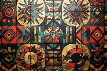 Incorporate ancient symbols into your abstract pattern