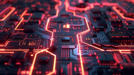 Obraz premium Circuit board close up. Electronic computer hardware technology