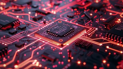 Obraz premium Circuit board close up. Electronic computer hardware technology