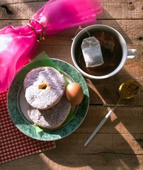 Bread in a plate on the table