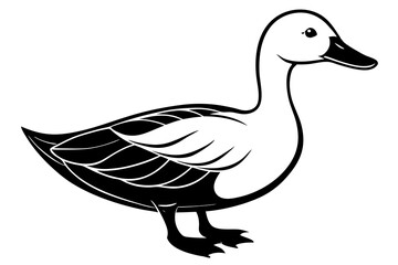 Minimalist Duck White Background Vector Illustration