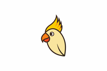 Cockatiel Bird Goes Icon Vector Illustration