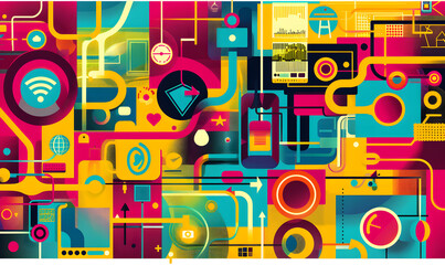 Obraz premium graphic backgrounds related to technology, communication, and the internet