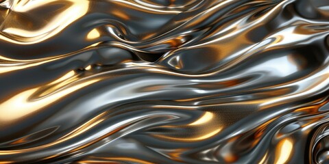 Obraz premium Abstract Metallic Drape with Warm Tones