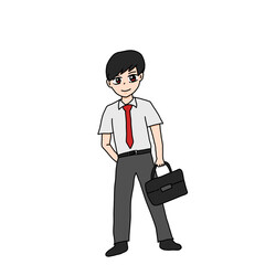 通学する男子高校生