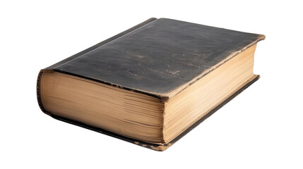 Obraz premium Vintage Leather-bound Book in Black with Aged Pages for Literature Enthusiasts