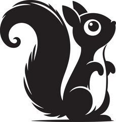 Squirrel silhouette and vector illustration
