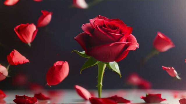 red roses on a black background ganrative.ai