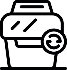 Simple and modern minimalist outline icon representing a car sharing service