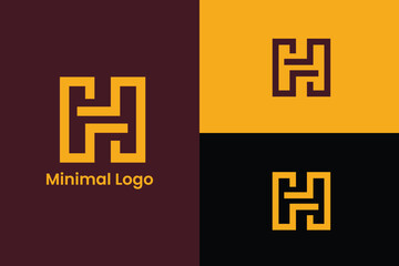 letter HH H lineart abstract logo, letter H tech company communication or network logo