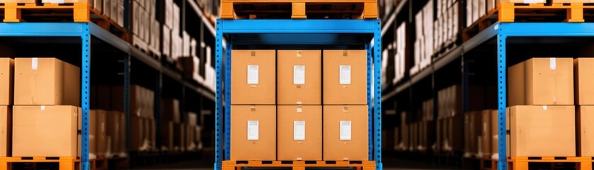 Dedicated zones for different stock types in a warehouse, warehousing facility stock, categorized storage