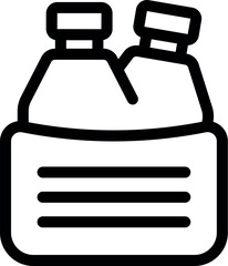 Obraz premium Line icon of a pack containing two plastic bottles, ideal for representing concepts like beverages or cleaning products