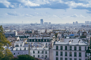 Paris city street in panorama view