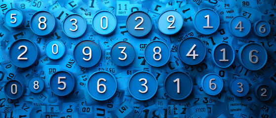 Abstract background with blue binary code and random digits