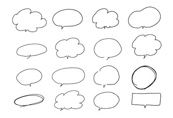 手書き　色々な吹き出し　セット　素材	