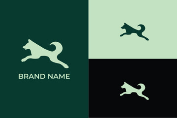 abstract dog modern iconic logo, dog abstract animal logo