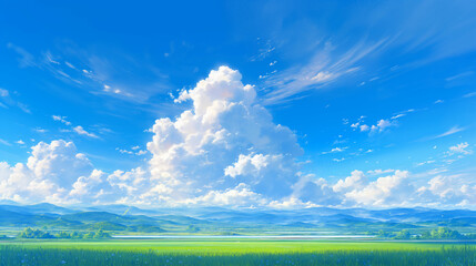 Fototapeta premium アニメ風の積乱雲