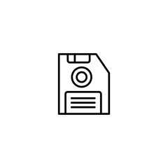 Floppy disk outline icon. vector flat black trendy style illustration for web and app on white background..eps