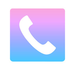 ピンクと青のグラデーション｜電話アイコン