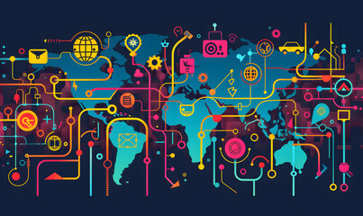 Obraz premium graphic backgrounds related to technology, communication, and the internet