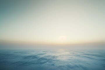 Obraz premium cloudy landscape and calm sea at dawn. a place for text, advertising