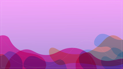 Abstract fluid shape and lines colorful on pink background.