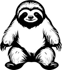Fototapeta premium Adorable sloth stencil design perfect for creative DIY projects. 