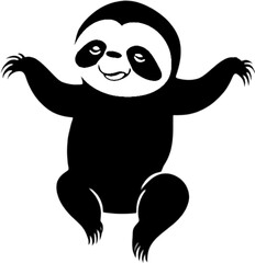 Fototapeta premium Adorable sloth stencil design perfect for creative DIY projects. 