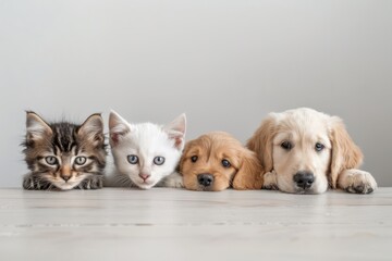 Cats and dogs good friends live in harmony, cats and dogs photo