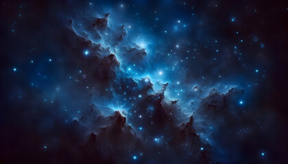 Naklejka premium Deep Space Nebula with Twinkling Stars