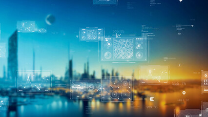 Future city and technology concept. Smart city.