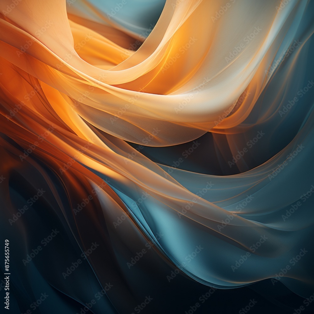 Poster an orange and blue abstract background