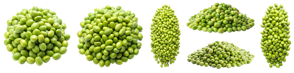 Green soybeans seeds on transparent background PNG file