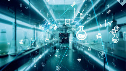 Scientific laboratory and science technology concept.