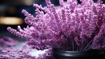 Fototapeta premium a bunch of purple flowers with one that says lavender .