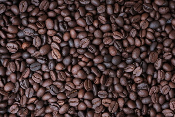 Roasted coffee beans for background