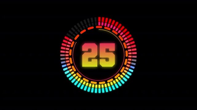 stylish 30 second countdown animation, animation on thirty second, 30 second timer countdown on black background.