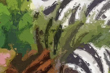 Oil painting and various flowers, lotus leaves, lotus cats, dogs, chrysanthemums, tigers, zebras, beautiful