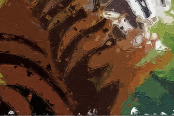 Oil painting and various flowers, lotus leaves, lotus cats, dogs, chrysanthemums, tigers, zebras, beautiful