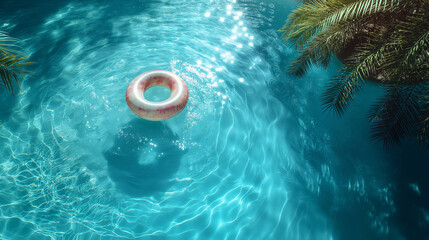 プールに浮かぶ浮き輪