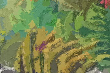 Oil painting and various flowers, lotus leaves, lotus cats, dogs, chrysanthemums, tigers, zebras, beautiful