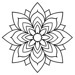 Circular pattern in the form of a mandala. Henna tatoo mandala. Mehndi style. Decorative pattern in oriental style. Coloring book page