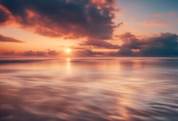 light horizon landscape rendering cloud clouds background sunset three dimensional beautiful red sea nature