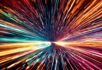 speed hyperspace motion depicting streaks colorful background light hyper space velocity colourful spectrum future encounter