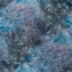 Seamless pattern, outer space. Watercolor illustration drawn by hand. Cosmic, space, universe