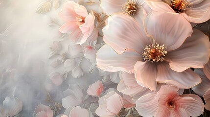 Delicate Pink Flowers with Golden Edges.