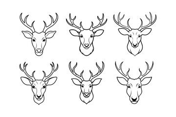 Elk face black silhouette vector illustration