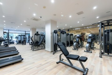 Fototapeta premium Modern Fitness Center with Exercise Equipment