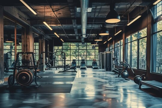 Modern Industrial Fitness Studio with Natural Light