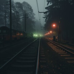 train tracks on the side of the road